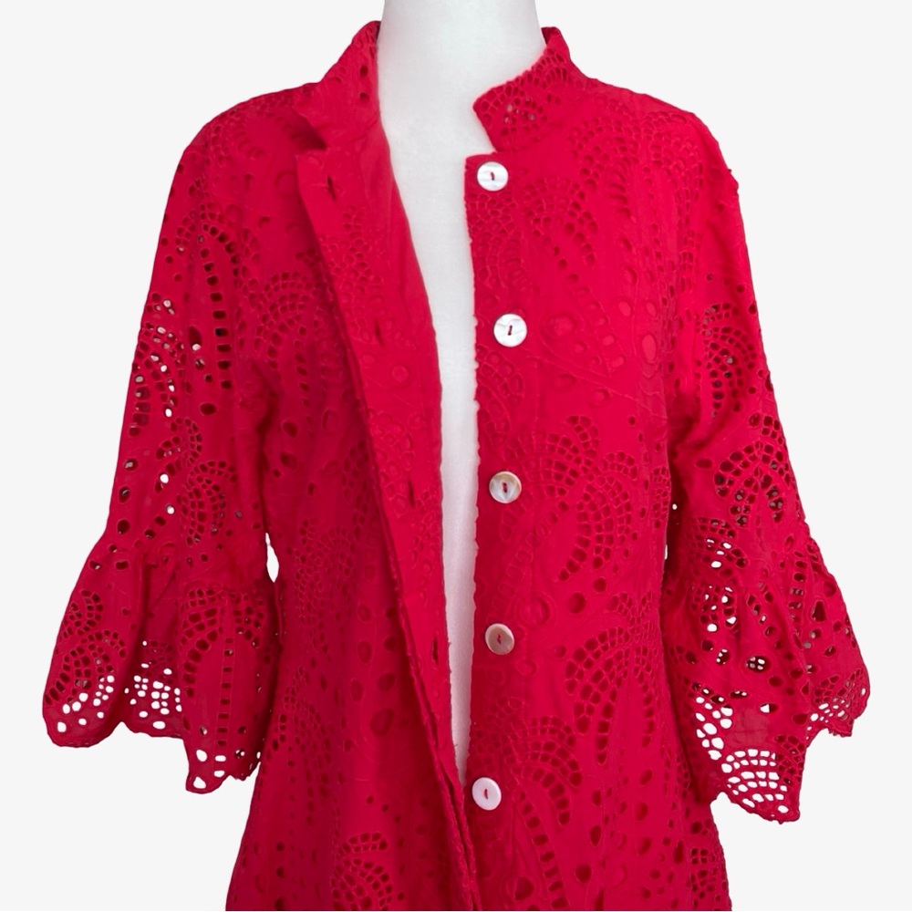 FARM Rio Red Eyelet Dress - Picture 8 of 14